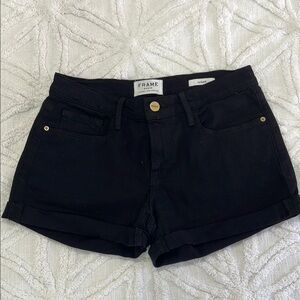 Frame Denim Women's Black Denim Shorts